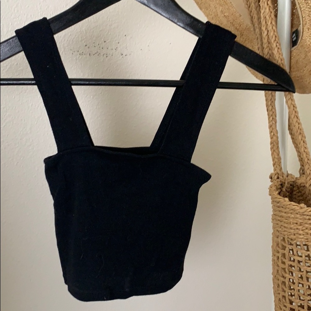 Black Square Neck Tank